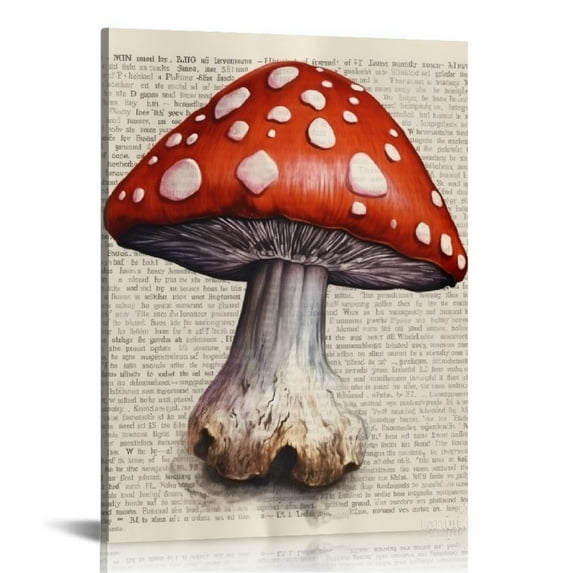 Nawypu Vintage Mushroom Poster,Retro Aesthetic Poster,Mushroom Wall Decor, Mushroom Wall Decor,Retro Cottagecore Wall Decor Paintings for Bathroom Bedroom