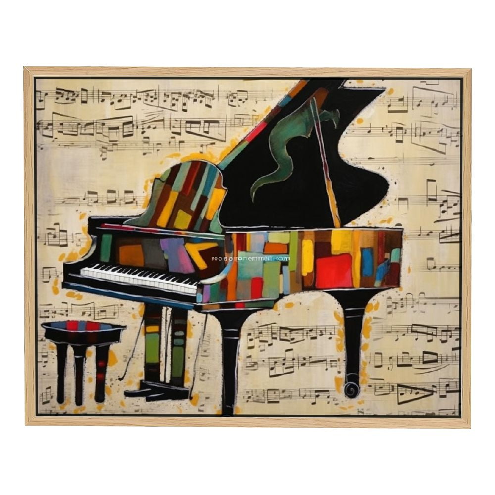Nawypu Vintage Music Wall Art Retro Piano Painting Art Print on Canvas ...