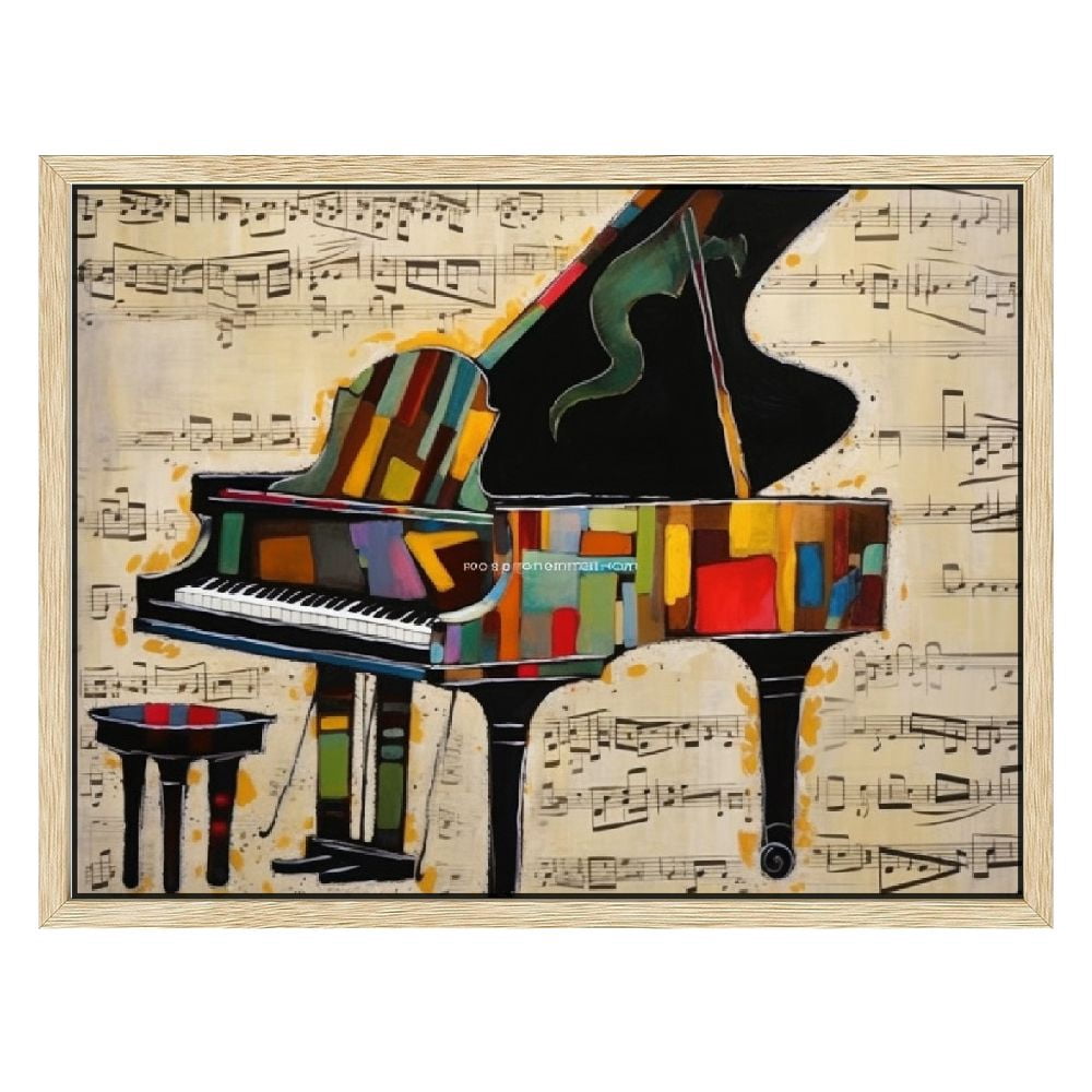 Nawypu Vintage Music Wall Art Retro Piano Painting Art Print on Canvas ...