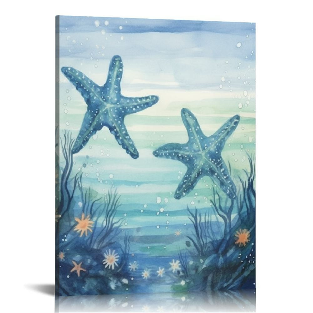 Nawypu Vintage Ocean Beach Summer Starfish Canvas Wall Art Prints Decor ...