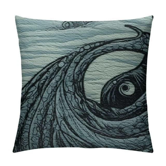 Nawypu Vintage Octopus Tentacles Black Blue Grey Body Pillow Covers