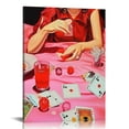 thumbnail image 1 of Nawypu Vintage Pink Poker Posters Cute Funny Cocktail Casino Dice Chips Canvas Wall Art Cool Funky Alcohol Drinks Cherry Disco Ball Wall Decor for Dorm Bar Party Kitchen, 1 of 5