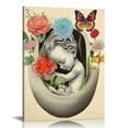 thumbnail image 1 of Nawypu Vintage Pregnancy Art Canvas Painting Fetus in Womb Flower Anatomy Art for Home Wall Decor Framed Obstetrics Artwork Gifts(12x15 Inch), 1 of 4