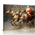 thumbnail image 1 of Nawypu  Vintage Santa Sleigh Wall Art Christmas Decor Canvas Print for Living Room Bathroom Aesthetic Holiday Home Decor, 1 of 4