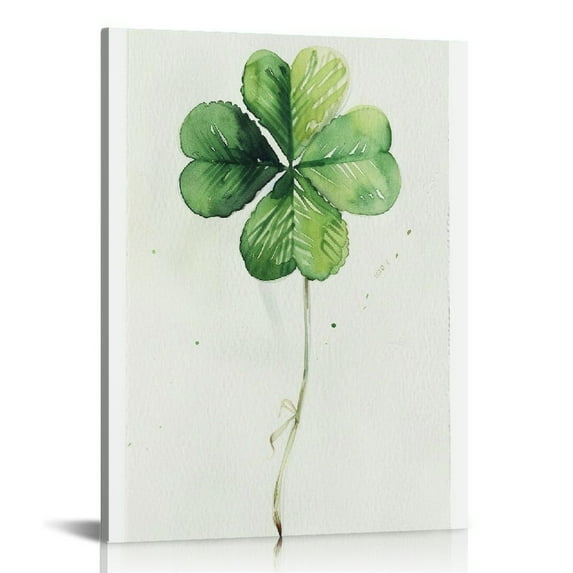 Nawypu Vintage Sign Four Leaf Clover Art Decor Good Luck Charm Decor Green Nature Wildlife Watercolor Aluminum Sign Meadow Flower Modern Floral Garden Home Decor