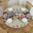 thumbnail image 1 of Nawypu  Vintage Spring Flowers, Elastic Fitted Edged Round Tablecloth Fade Resistant Anti-Shrink Table Cloth Washable Table Cover for Indoor or Outdoor and Anywhere You Wanna use it, 1 of 7