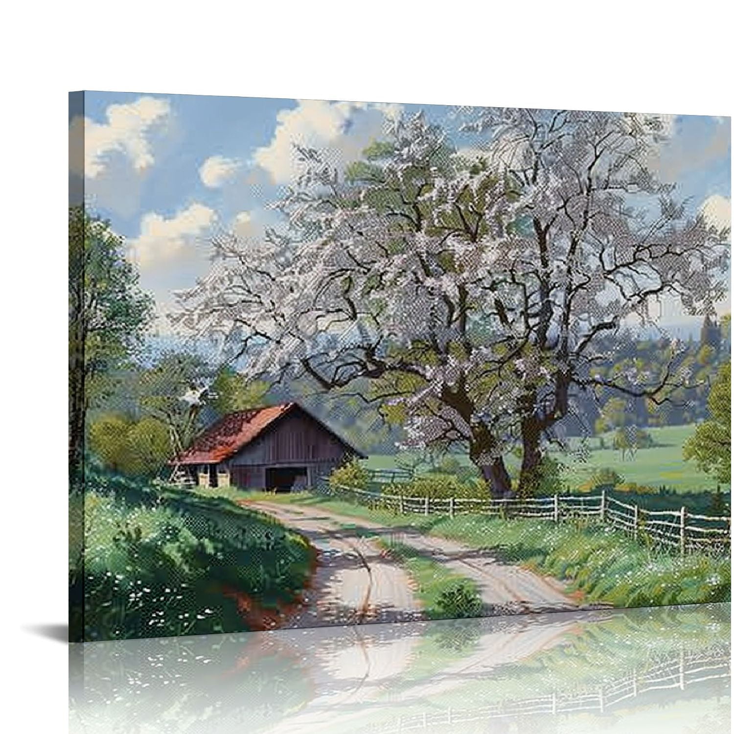 Nawypu Vintage Spring Summer Nature Landscape Wall Art Flowering ...