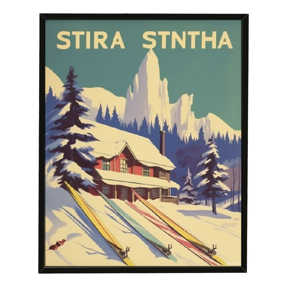 Nawypu Vintage Travel Poster - Retro Canada Print - Ski in Canada Art ...