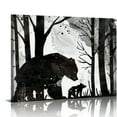 thumbnail image 1 of Nawypu  Vintage Wall Art Canvas Deer Moose Elk Bear in Wild Forest Painting Prints Animal Picture Poster Artwork for Farmhouse Cabin Lodge Decor Framed Ready To Hang, 1 of 5