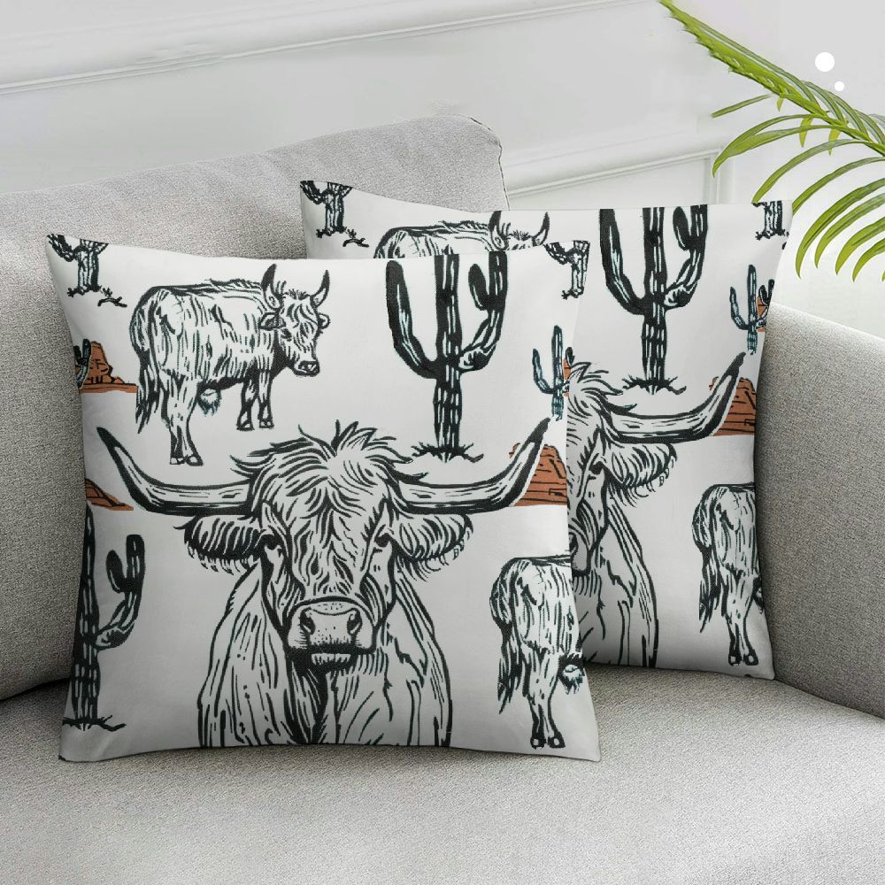 Nawypu Vintage Western Highland Cow Pillow Covers , Highland Cow Gifts