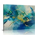 thumbnail image 1 of Nawypu Wall Art Abstract Canvas Painting Green Blue and Gold Fantasy Wall Decor Modern Artwork for Bedroom Living Room Dining Room Home Office Decor  with Framed, 1 of 5