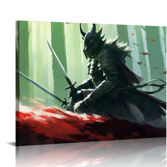 Nawypu Wall Art Inner Framed Printed on Canvas Modern Artwork for Home Decorations and Ready to Hang For Living Room, Bedroom Warrior 20x16 Inch