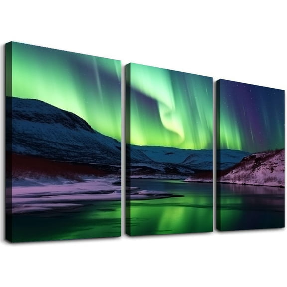 Nawypu Wall Art Paintings Awe Backgrounds Cold Temperature Dramatic Landscape Horizontal Ice Canvas Art Print wall Poster Artwork for living Room Bedroom Wall Decor and Home Decor12''x16''X3 Panels