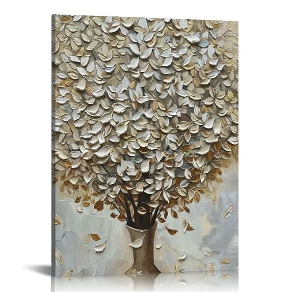 Nawypu Wall Art, Paintings Blue-gray Tree Painting 3D -Painted On Canvas Abstract Artwork Art Wood Inside Framed Hanging Wall Decoration Abstract Painting