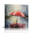 thumbnail image 1 of Nawypu  Wall Art Red Umbrella Art Poster Vintage Living Room Wall Art Wall Art Paintings Canvas Wall Decor Home Decor Living Room Decor Aesthetic 16x16 inch Frame-style, 1 of 4