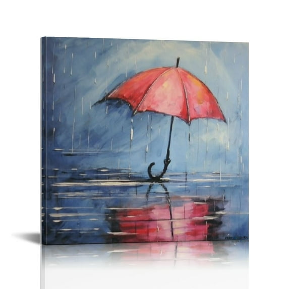 Nawypu  Wall Art Red Umbrella Art Poster Vintage Living Room Wall Art Wall Art Paintings Canvas Wall Decor Home Decor Living Room Decor Aesthetic 16x16 inch