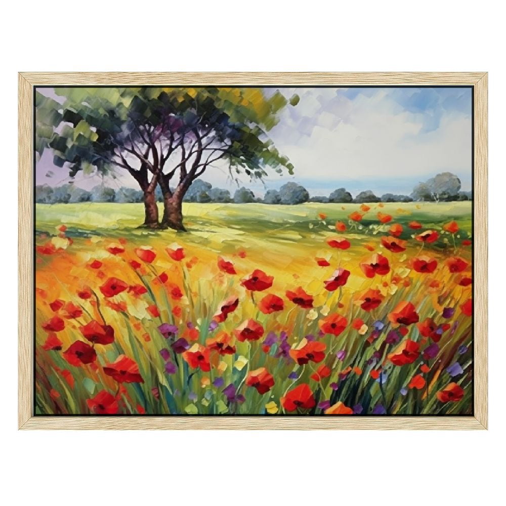 Nawypu Wall Art for Living room wall decor large wall art green tree red and yellow canvas Wall ...
