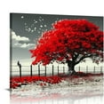 thumbnail image 1 of Nawypu Wall Art for living Room Landscape Red Tree Canvas Wall Art Modern art decor Canvas print Artwork Contemporary Nature Pictures Painting Giclee Prints Framed Ready to Hang, 1 of 5