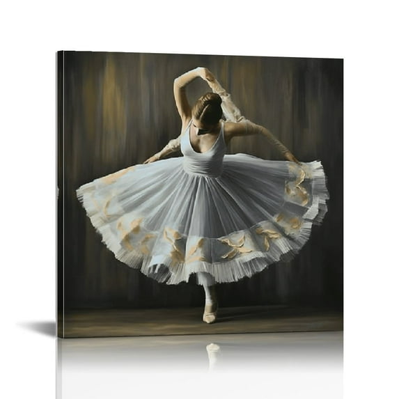 Nawypu Wall Decor Ballet Canvas Art Prints Abstract Modern Signs Pictures Artwork for Girls Women Room Bedroom Decor Ready To Hang (Brown - Ballet, )