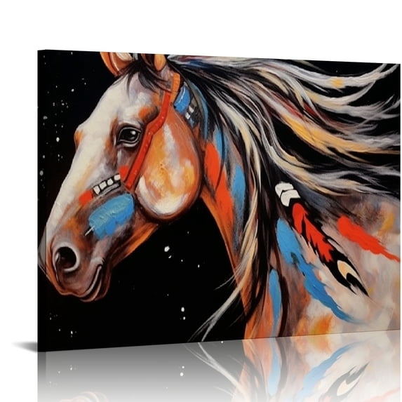 Nawypu War Horse Indian Animal Poster Canvas Print Painting Picture Wall Art Home Hallway Bedroom Living Room Decor