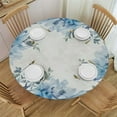 thumbnail image 1 of Nawypu Watercolor Blue Leaf Round Tablecloth Summer/Spring Flowers Decorative Table Cloth Polyester Fabric Farmhouse Floral Table Cover for Home Sofa Kitchen Outdoor Indoor Party, 1 of 7