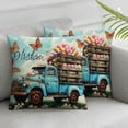 thumbnail image 1 of JEUXUS Watercolor Blue Pickup Truck Colorful Eggs Easter Decorative Lumbar Pillowcase Throw Pillow Cover Case Chair Sofa Bed Home Decoration,2 Pcs, 1 of 6
