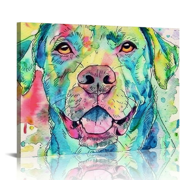 Nawypu Watercolor Dog Canvas Wall Art Prints,Watercolor Dog Art Canvas Painting Poster,Pet Canvas Painting Puppy Artwork