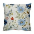 thumbnail image 1 of Nawypu  Watercolor Flower Throw Pillow Cushion Cover, Wildflowers and Cornflowers Daisies Blooms Flower Buds, Decorative Rectangle Accent Pillow Case, Green Marigold, 1 of 5