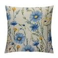 thumbnail image 1 of Nawypu  Watercolor Flowers Throw Pillow Cover Blue Cornflower White Daisy Vintage Spring Blossom Cozy Square Cushion Case for Men Women Boys Girls Room Home Decor, 1 of 5