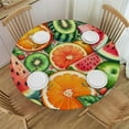 thumbnail image 1 of Nawypu Watercolor Fruits Round Fitted Tablecloth Elastic Edge Waterproof Oil-Proof Table Cover Stain-Resistant Table Cloth Fits Round Tables, 1 of 7