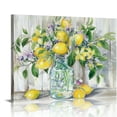 thumbnail image 1 of Nawypu  Watercolor Lemons In Mason Jar Landscape Canvas Wall Art Print, Farmhouse Citrus Floral Bouquet Painting, Lemons and Limes Artwork, 1 of 6