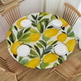 thumbnail image 1 of Nawypu  Watercolor Lemons Round Tablecloth,Bright Yellow Lemons and Green Leaves Diameter 60" Table Cover Dining Decorative for Holiday Home Party Wedding Picnic, 1 of 7