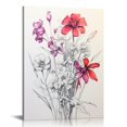 thumbnail image 1 of Nawypu Watercolor Pink Flower Art Print,Pink Lotus poster Canvas Wall Art Printing for Girls Bedroom Decoration, 1 of 4
