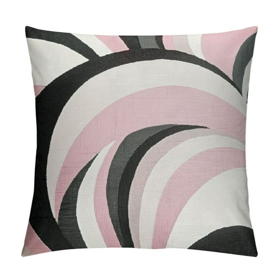 Nawypu Watercolor Spiral Throw Pillow Cover Modern Girly Geometric Swirls Circles Pillow Case for Teens Adults Pink Black White Brown Gray Stripes Cushion Cover for Room Decor