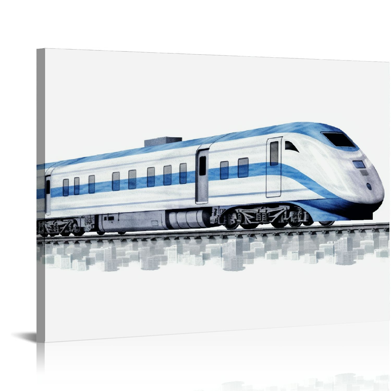 Nawypu Watercolor Train Print Transportation Steam Paintings