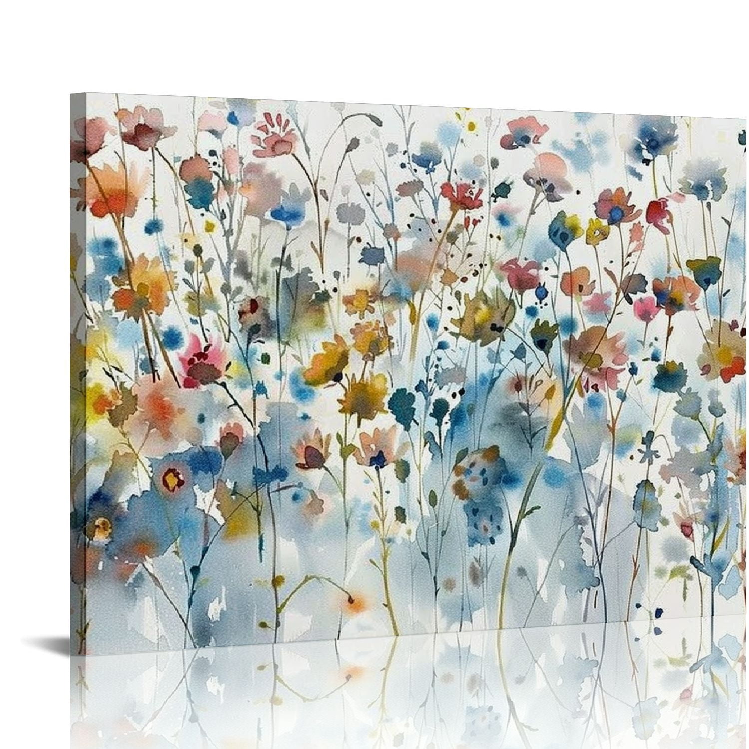 Nawypu Watercolor Wildflowers Canvas Wall Decor Arts for Living Room ...