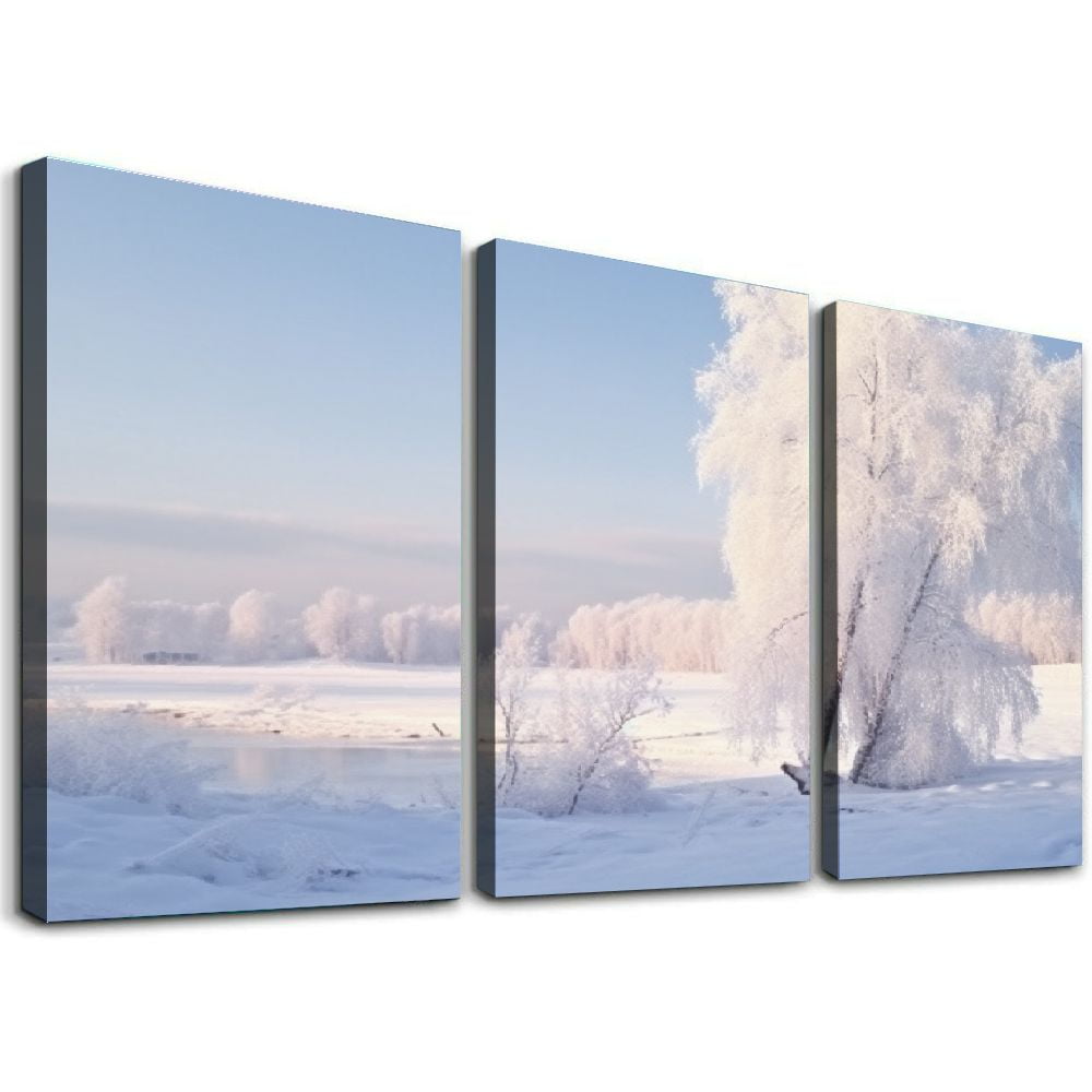 Nawypu White Crystal Tree Landscape Print Wall Artwork12''x16''X3