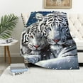 thumbnail image 1 of Nawypu White Tigers Blanket Animal Art  Blanket Soft Fuzzy Plush Throw Blankets for Couch Bed, 1 of 6