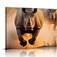 thumbnail image 1 of Nawypu  Wild Animal Running Rhino Poster Decoration Painting Canvas Wall Art Home Living Room Bedroom Decoration Mural, 1 of 4