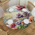 thumbnail image 1 of Nawypu  Wild Florals Round Fitted Tablecloth with Elastic Edge  Fitted Table Cloth for Round Table Circular Table Cover Waterproof Wipeable Round Elastic Table Cloth, 1 of 7