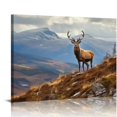 thumbnail image 1 of Nawypu Wild Stag Scottish Highlands Canvas Wall Art Picture Print, 1 of 4