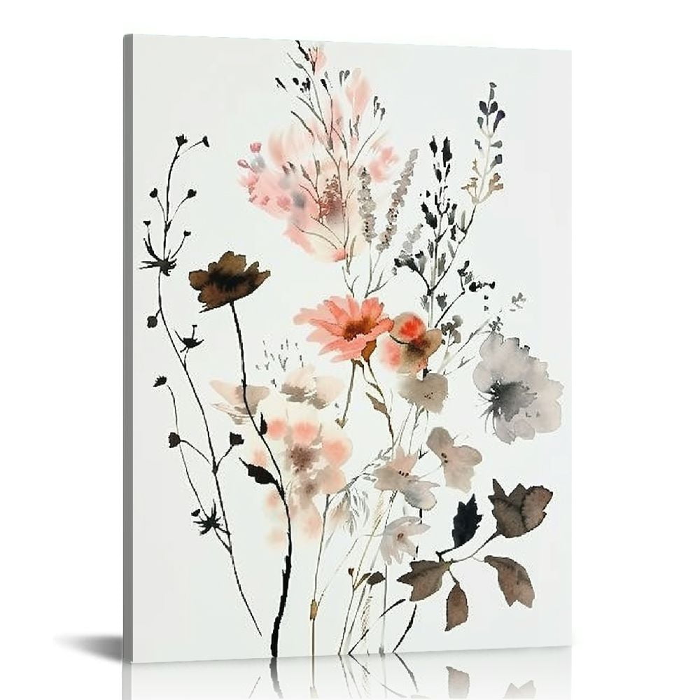 Nawypu Wildflower Wall Art Botanical Canvas Prints Floral Watercolor ...