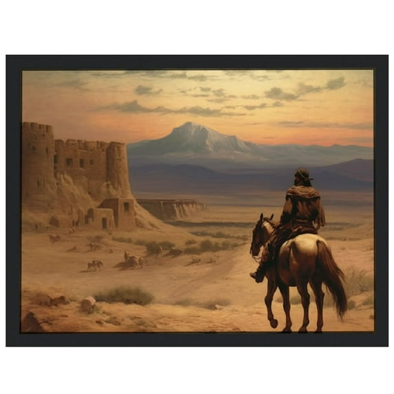 Nawypu William Brydon Painting, Remnants of An Army By Elizabeth Thompson Poster Canvas Painting Print Wall Art Modern Classroom Kitchen Man and Woman Gift Framed