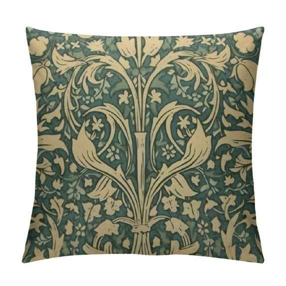 Nawypu  William Rabbit Floral Morris Print Throw Pillow Covers Aesthetic Pillow for Bedroom Decorative Pillowcase Home Decor Living Room Cushion Case for Bed Sofa Couch