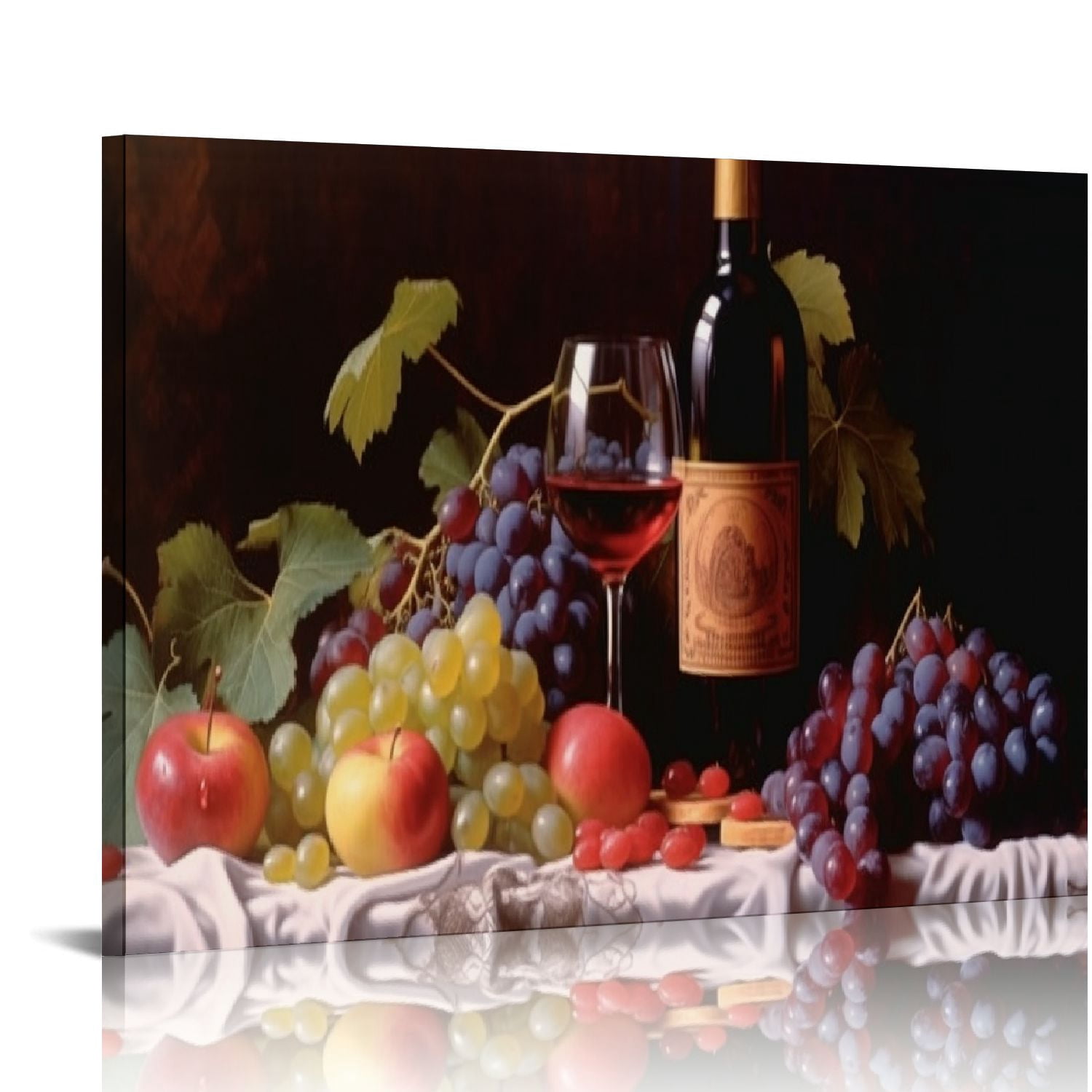 Nawypu Wine Pictures For Kitchen Canvas Wall Art，Vibrant Fruits Wall ...