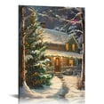 thumbnail image 1 of Nawypu Winter Christmas Canvas Wall Art for Home Decor - Christmas Tree Winter Snow Scene Santa and Christmas Town Print On Canvas Artwork for Living Room Office, 1 of 5