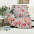 thumbnail image 1 of Nawypu Winter Fall Throw Blanket for Couch Pink Swan Rabbit Pattern Cozy Flannel Blanket Throw, Soft Throw Blanket for Bed or Bed Throws for Sofa, Lightweight Throws for Gifts, 1 of 6
