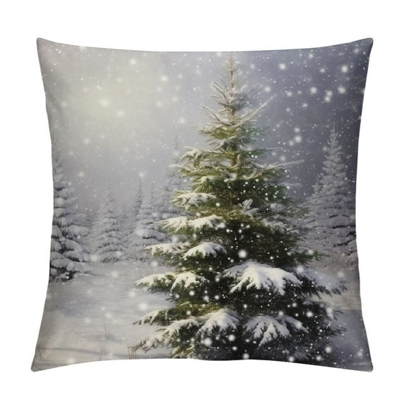 Nawypu Winter Pillow Covers White Snowflake Tree Decor Throw Pillows Case for Couch Christmas Indoor Outdoor Decorative Cushion Cases for Sofa Bed Decorations Set of
