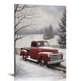 thumbnail image 1 of Nawypu  Winter Snow Scene Poster Decoration Painting - Red Truck And Tree Canvas Wall Art For Home Decoration Living Room Poster Bedroom Painting, Ready To Hang 16x20 inch, 1 of 4
