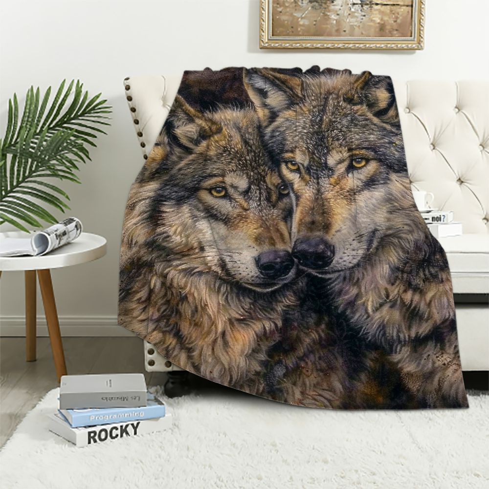 Thick wolf triplex blanket